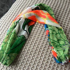 White & Floral Infinity Scarf